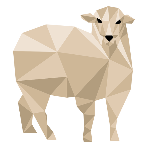 Sheep lamb ear wool hoof low poly PNG Design