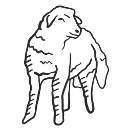 Rabisco de lã de ovelha com casco de ovelha Desenho PNG