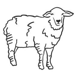 Doodle de oreja de lana de pezuña de cordero de oveja Diseño PNG