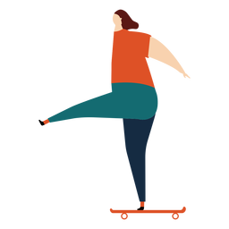 Monopatín skateboarder ejercicio plano Diseño PNG