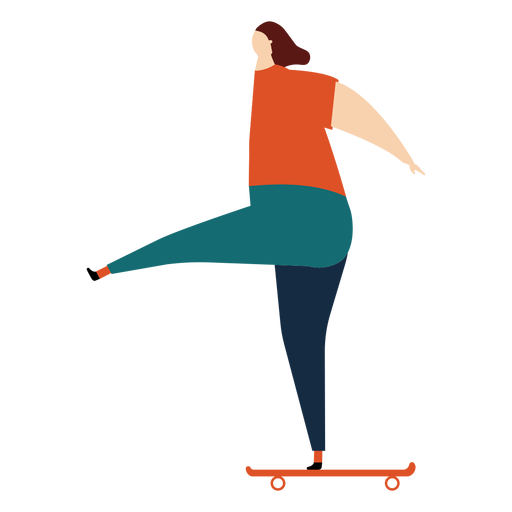 Skateboard skateboarder exercise flat PNG Design