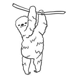 Doodle de garra de árvore de galho de preguiça Desenho PNG