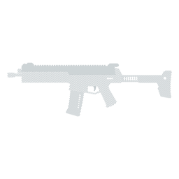 Silhueta listrada da extremidade da arma do carregador do tambor da metralhadora Desenho PNG