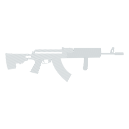 Gestreifte Silhouette des Waffenladegeräts mit Maschinenpistolenkolben PNG-Design