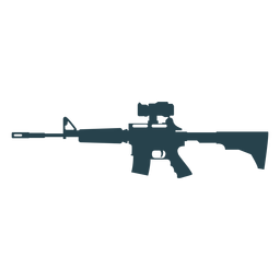 Silhueta de barril de arma de carregador de coronha de metralhadora Desenho PNG Transparent PNG