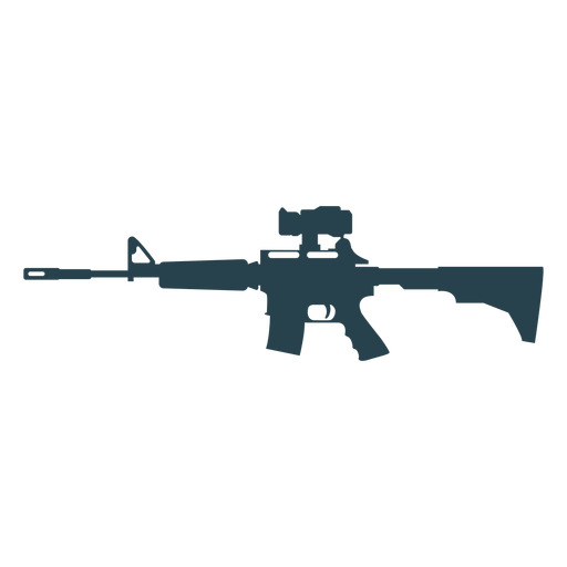 Submachine gun butt charger weapon barrel silhouette PNG Design