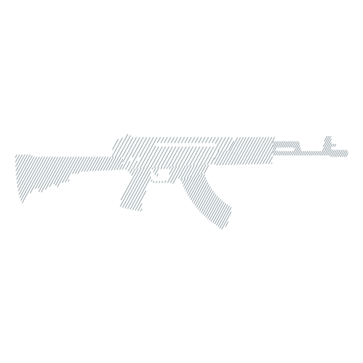 Gestreifte Silhouette des Maschinenpistolenkolben-Waffenladegeräts PNG-Design