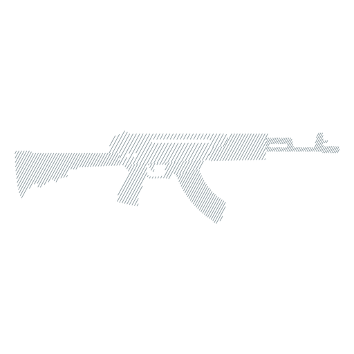 Submachine gun butt weapon charger barrel striped silhouette PNG Design