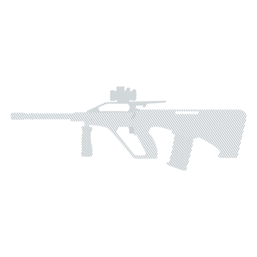 Maschinengewehr-Ladegerät Barrel Butt Waffe gestreifte Silhouette PNG-Design