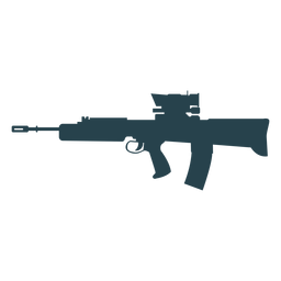 Submachine gun charger barrel weapon butt silhouette PNG Design