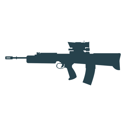 Maschinengewehr-Ladegerät-Lauf-Waffenkolben-Silhouette PNG-Design