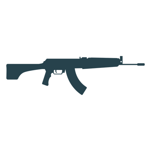 Submachine gun charger butt barrel weapon silhouette PNG Design