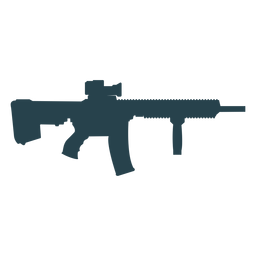 Submachine gun charger weapon barrel butt silhouette PNG Design Transparent PNG