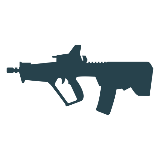 Maschinengewehr-Ladegerät Waffe Butt Barrel Silhouette PNG-Design