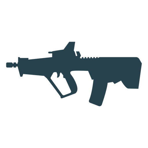 Submachine gun charger weapon butt barrel silhouette PNG Design