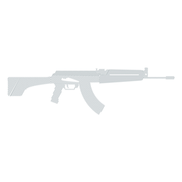 Submachine gun weapon charger barrel butt striped silhouette PNG Design
