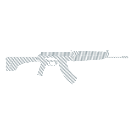 Submachine gun weapon charger barrel butt striped silhouette PNG Design