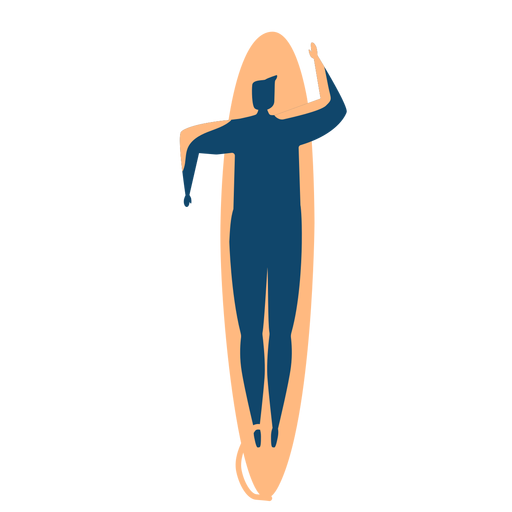 Surfer Mann Surfbrett schwimmen detaillierte Silhouette PNG-Design