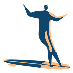 Silhueta detalhada da postura do homem da prancha de surf surfista Desenho PNG
