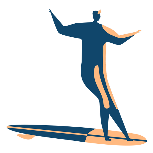 Surfer surfboard man posture detailed silhouette PNG Design