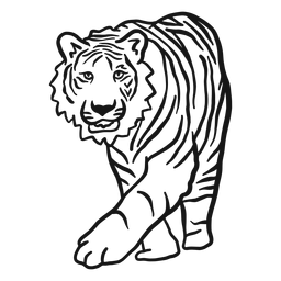 Tiger Maulkorb Ohrstreifen Gekritzel PNG-Design