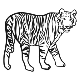 Tiger Muzzle Stripe Ear Tail Doodle Png & Svg Design For T-shirts