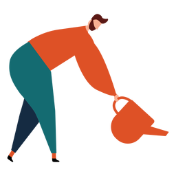 Watering can watering pot man beard flat Watering can watering pot man beard flat