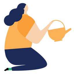 Gießkanne Gießkanne Frau die flach sitzt PNG-Design