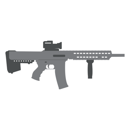 Waffenlauf-Maschinenpistolenkolben-Ladegerät flach PNG-Design