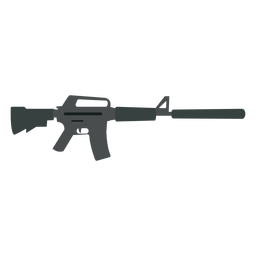 Maschinenpistolen-Ladegerät mit Waffenkolbenlauf flach PNG-Design