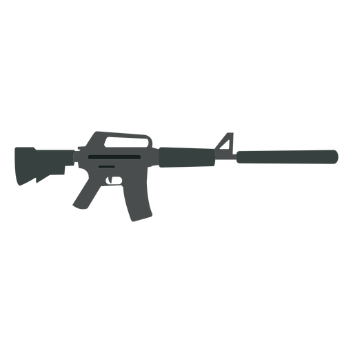 Weapon butt barrel submachine gun charger flat PNG Design