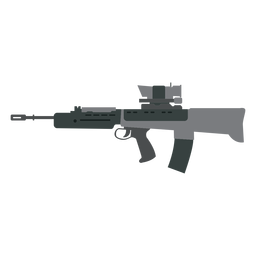 Cano de metralhadora de carregador de coronha de arma plana Desenho PNG