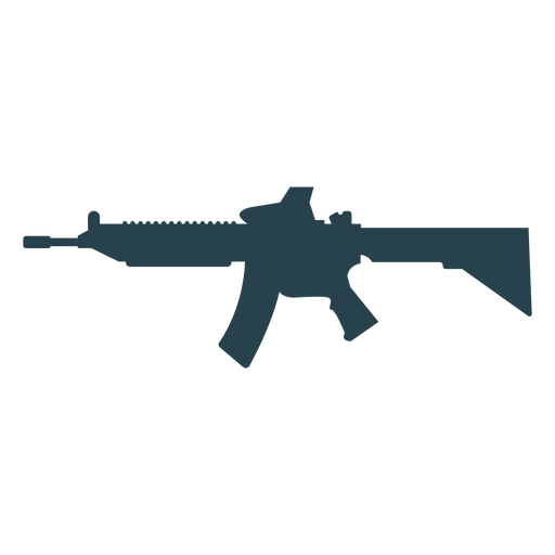 Weapon charger submachine gun butt barrel silhouette PNG Design