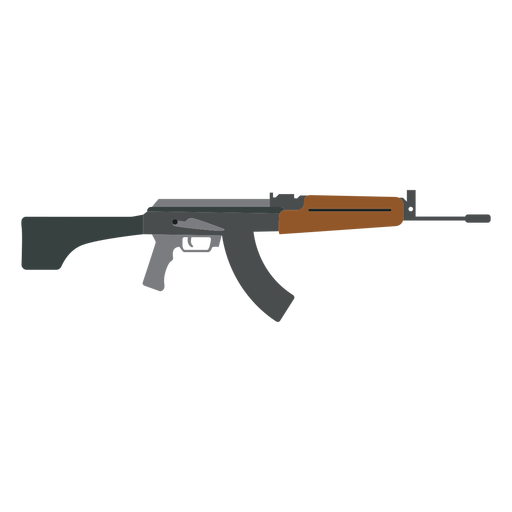 Maschinenpistolenlauf der Waffe flach PNG-Design