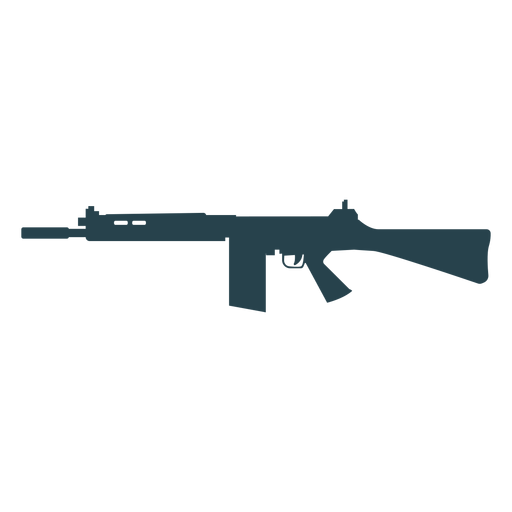 Waffen-Maschinengewehr-Ladegerät Barrel Butt Silhouette PNG-Design