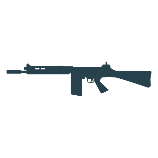 Weapon submachine gun charger barrel butt silhouette PNG Design