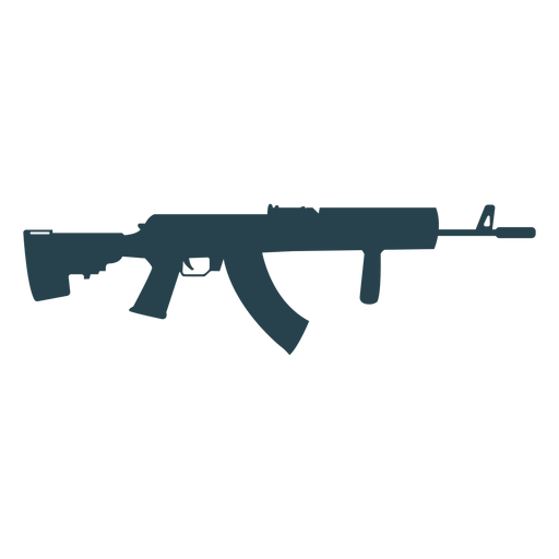 Weapon submachine gun charger butt barrel silhouette PNG Design
