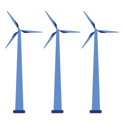 Parque eólico de gerador de turbina eólica três planos Desenho PNG