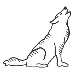 Wolf howl ear predator tail doodle PNG Design Transparent PNG