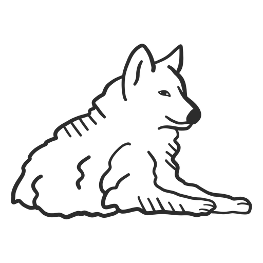 Wolf howl predator ear lying doodle PNG Design