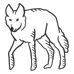 Wolf howl predator ear tail doodle PNG Design