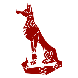 Silueta detallada de patrón de oreja de cola de depredador de lobo Diseño PNG