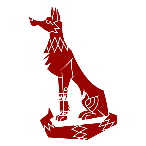 Wolf predator tail ear pattern detailed silhouette