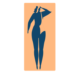Frauteppichmatte liegend detaillierte Silhouette PNG-Design