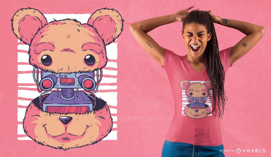 Robot teddy bear t-shirt design Robot teddy bear t-shirt design