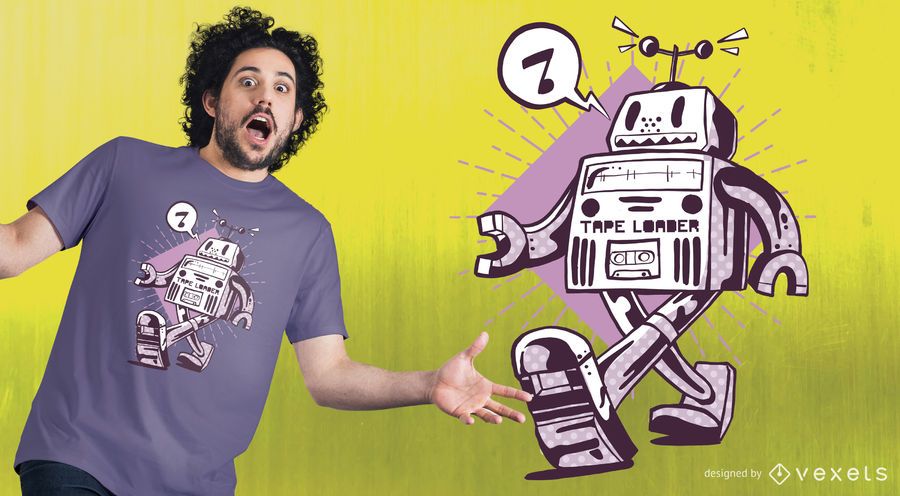 Diseño feliz de la camiseta del robot Diseño feliz de la camiseta del robot