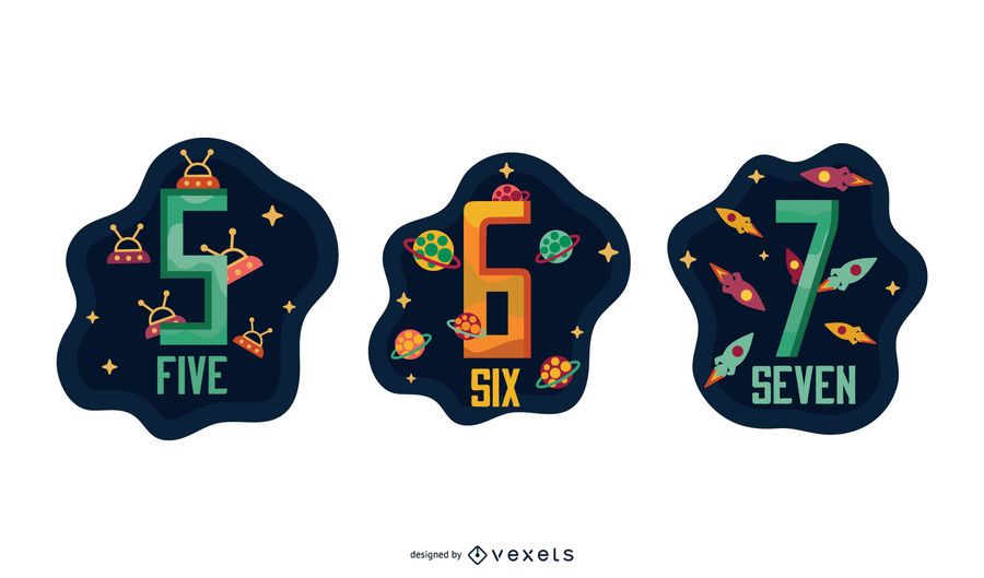 Space Garland Letter Number Pack 5 6 7 Space Garland Letter Number Pack 5 6 7