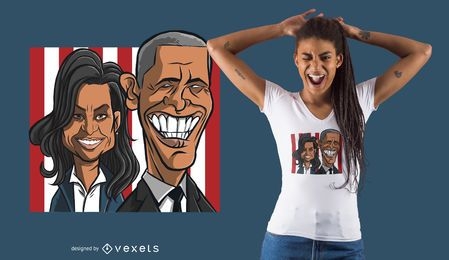 Diseño de camiseta Obama Couple