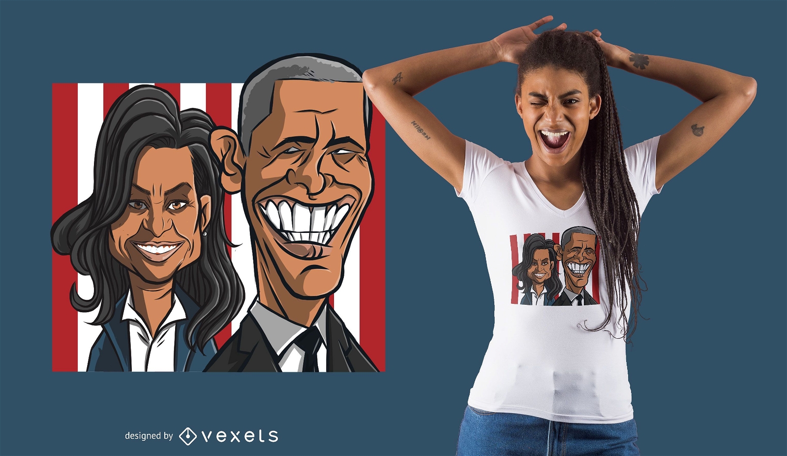 Design de camisetas de casal Obama