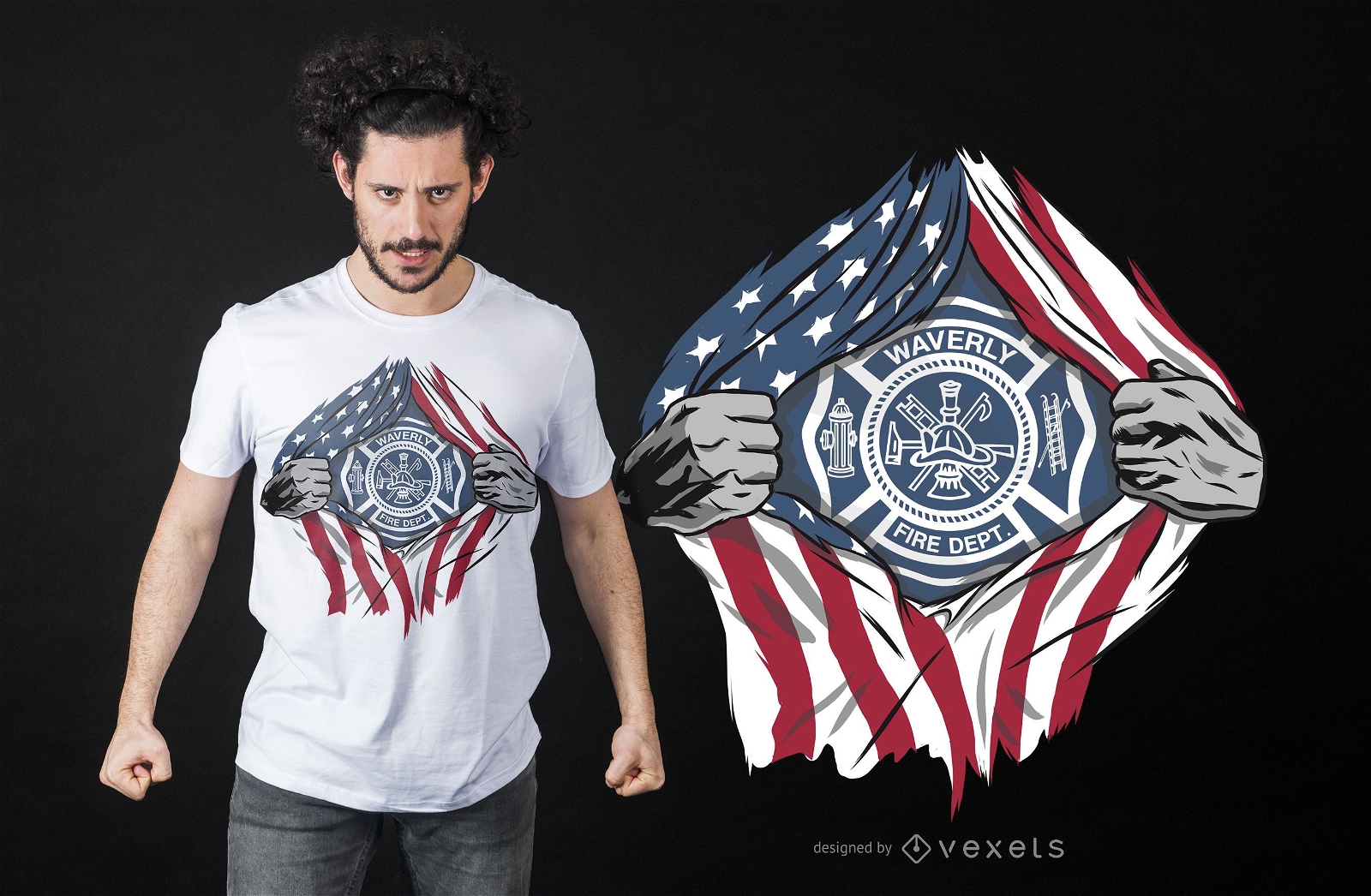 Design de camisetas do Super Fireman
